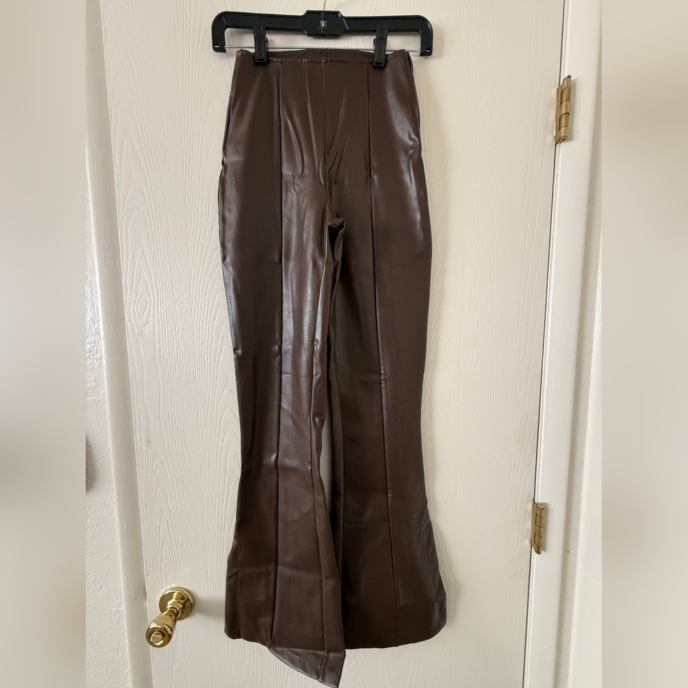 Abercrombie & Fitch Brown Faux Leather Pants